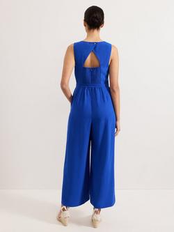 Phase Eight Marta Shirred Back Wide Leg Jumpsuit containing LENZING™ ECOVERO™ Viscose - view 2, Blue