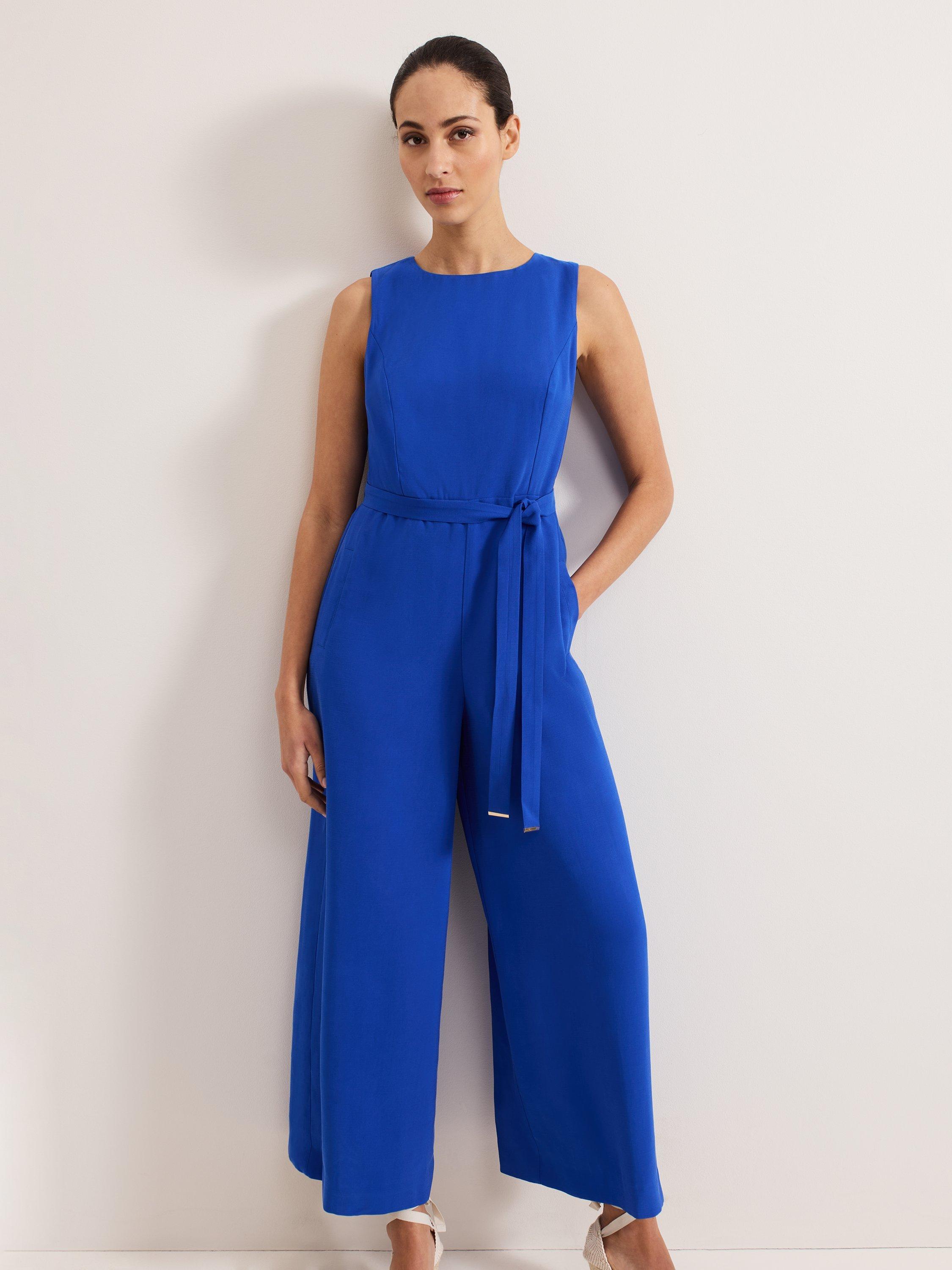 Phase Eight Marta Shirred Back Wide Leg Jumpsuit containing