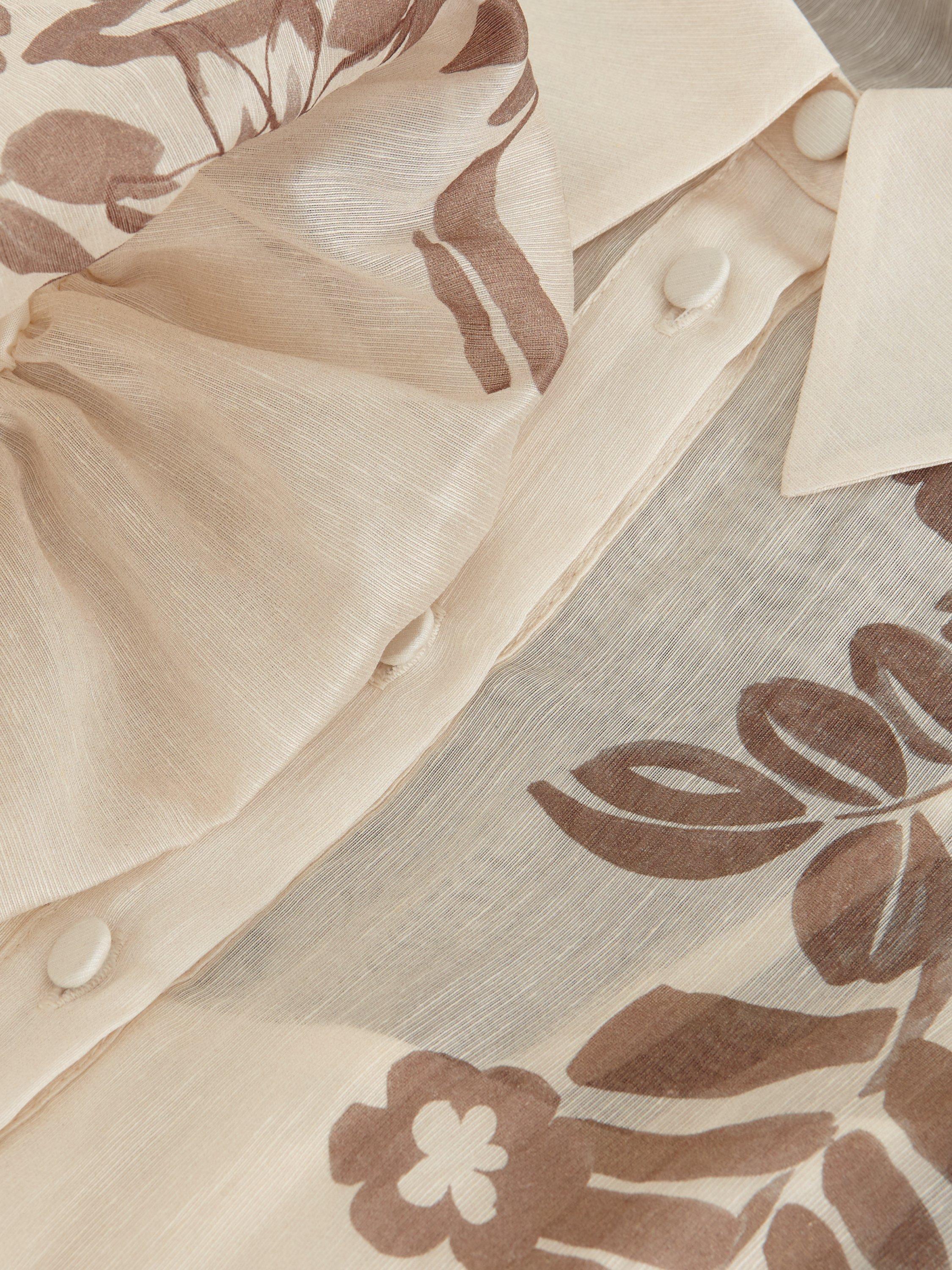 Product image 6 of 7, which shows Phase Eight Petite Lilja Leaf Print Jumpsuit, Neutral, 6