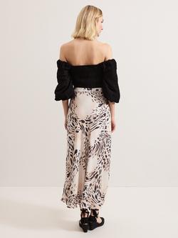 Phase Eight Orla Animal Print Maxi Skirt, Black/Ivory - view 2, Black/Ivory