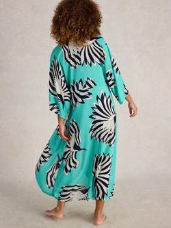 White Stuff Cleo Kimono, Turquoise/Multi - view 2, Turquoise/Multi