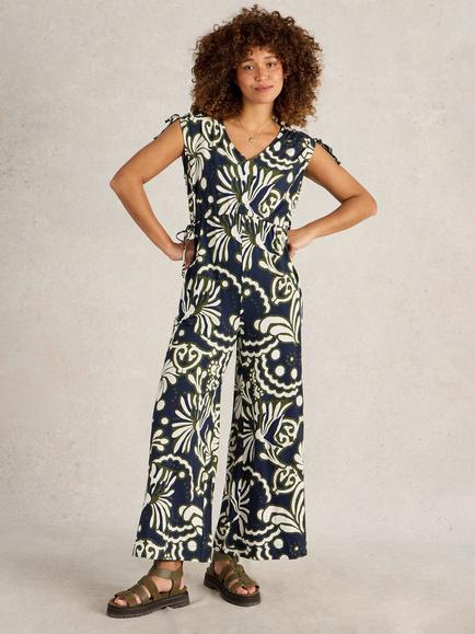 White Stuff Freya Jumpsuit, Navy/Multi, Navy/Multi