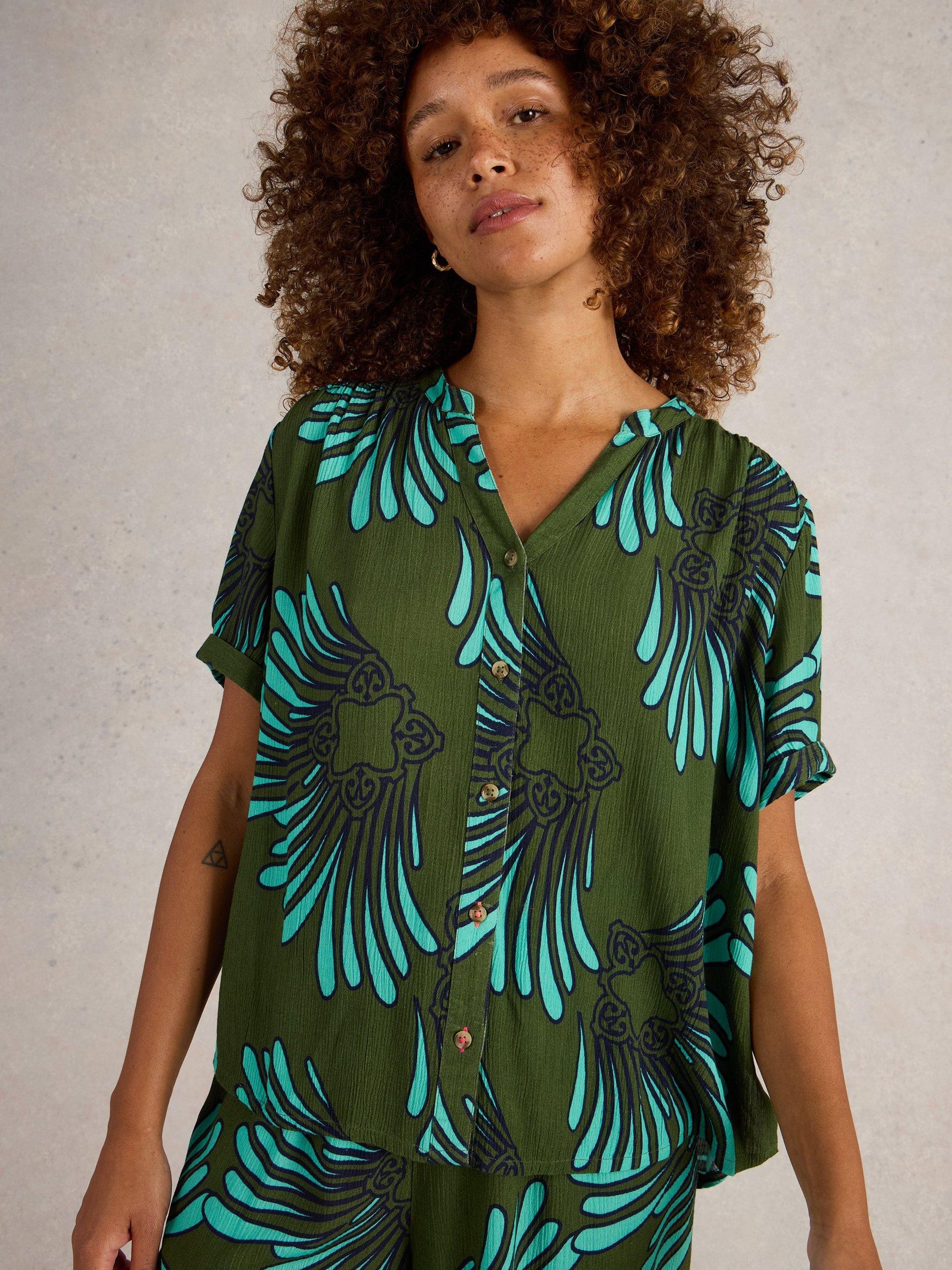 Product image 3 of 6, which shows White Stuff Sloane Shirt, Green/Multi, XXS