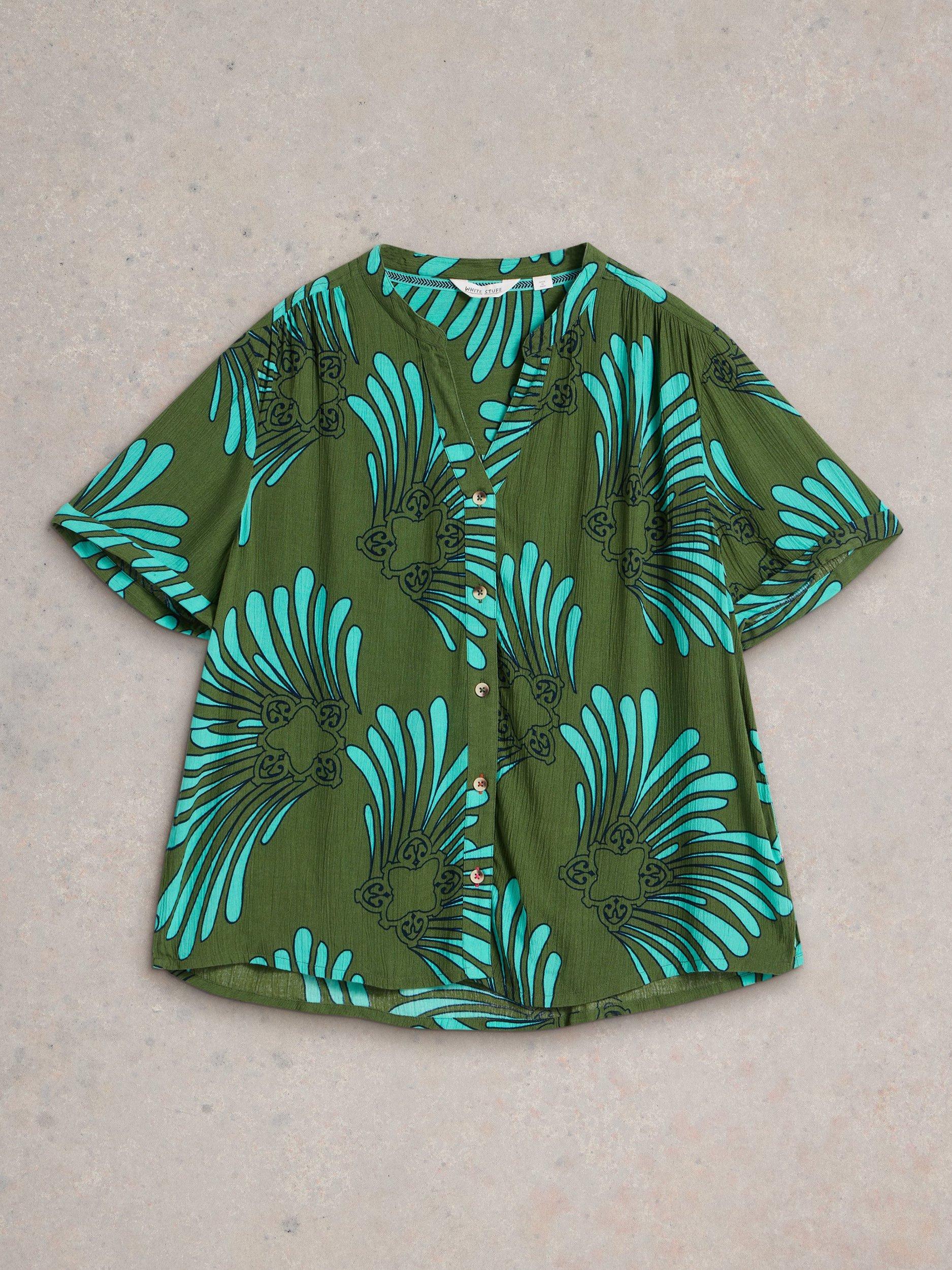 Product image 5 of 6, which shows White Stuff Sloane Shirt, Green/Multi, XXS