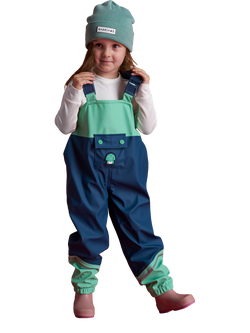 Roarsome Kids' Spike Waterproof Trousers, Green/Blue, Green/Blue