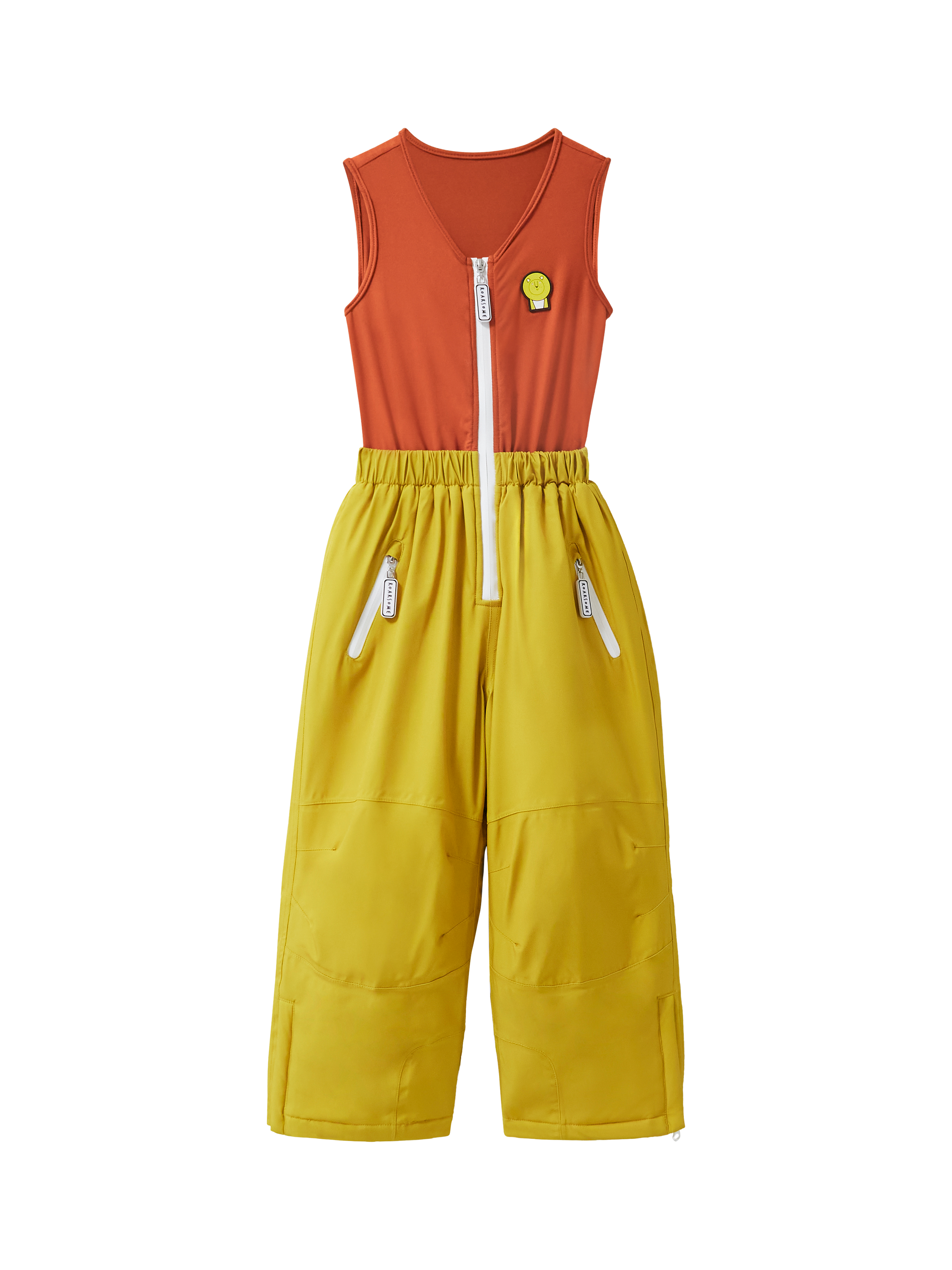 Product image 3 of 6, which shows Roarsome Kids' Cub Waterproof Ski Salopettes, Yellow/Orange, 5-6 years