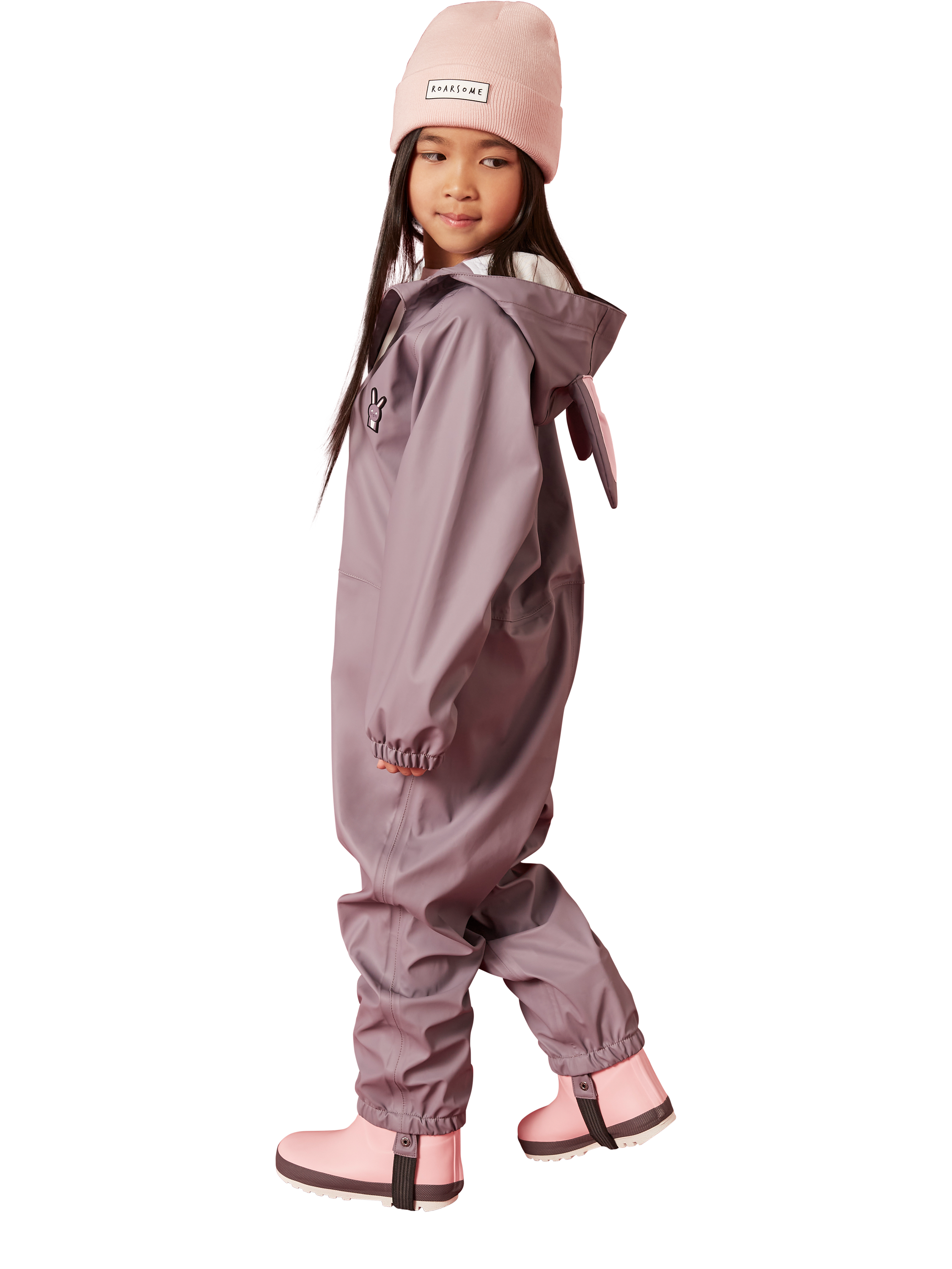 Product image 2 of 4, which shows Roarsome Kids' Hop Waterproof Puddle Suit, Purple, 1-2 years