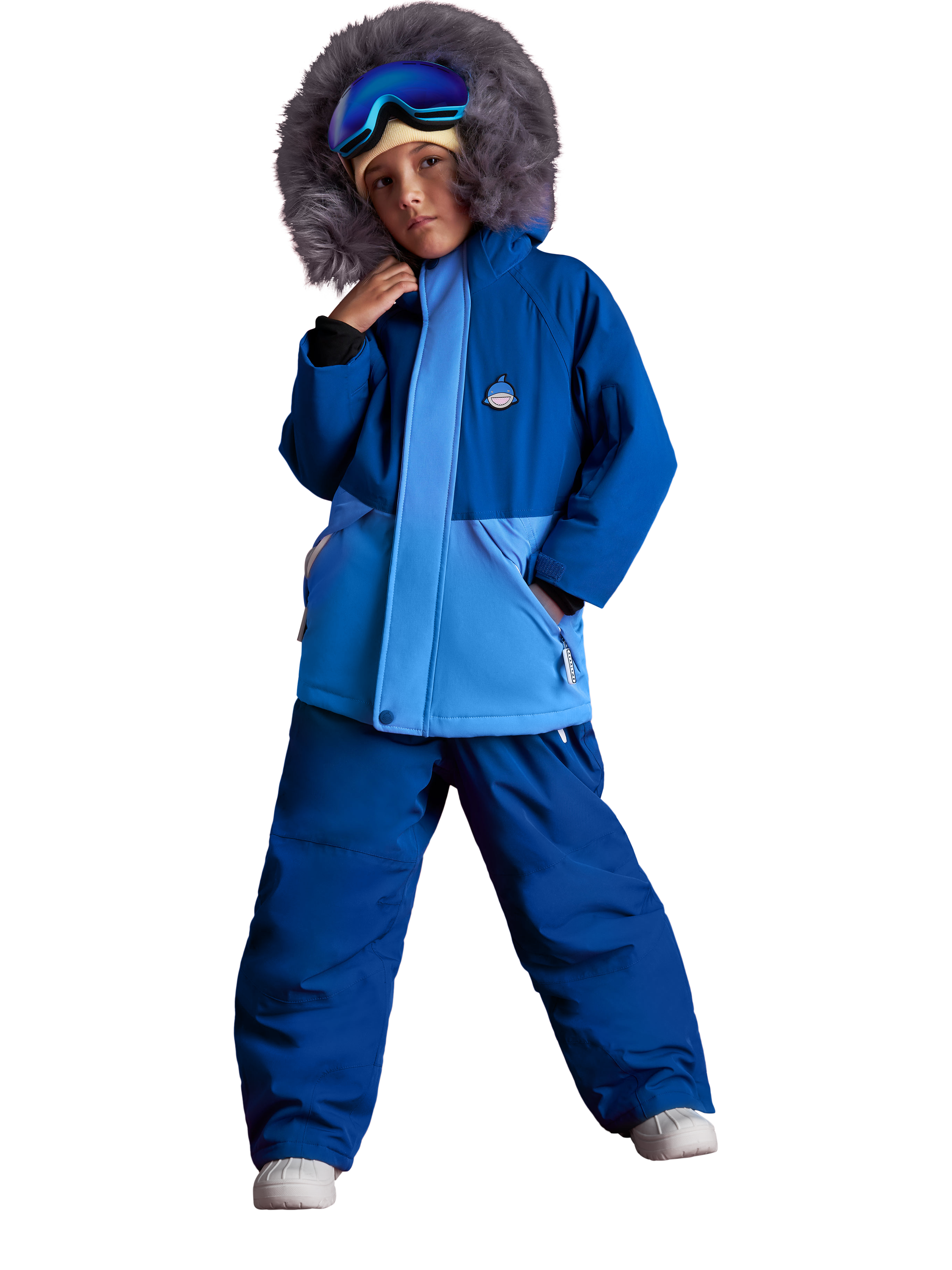 Product image 1 of 3, which shows Roarsome Kids' Reef Waterproof Ski Jacket, Blue, 2-3 years