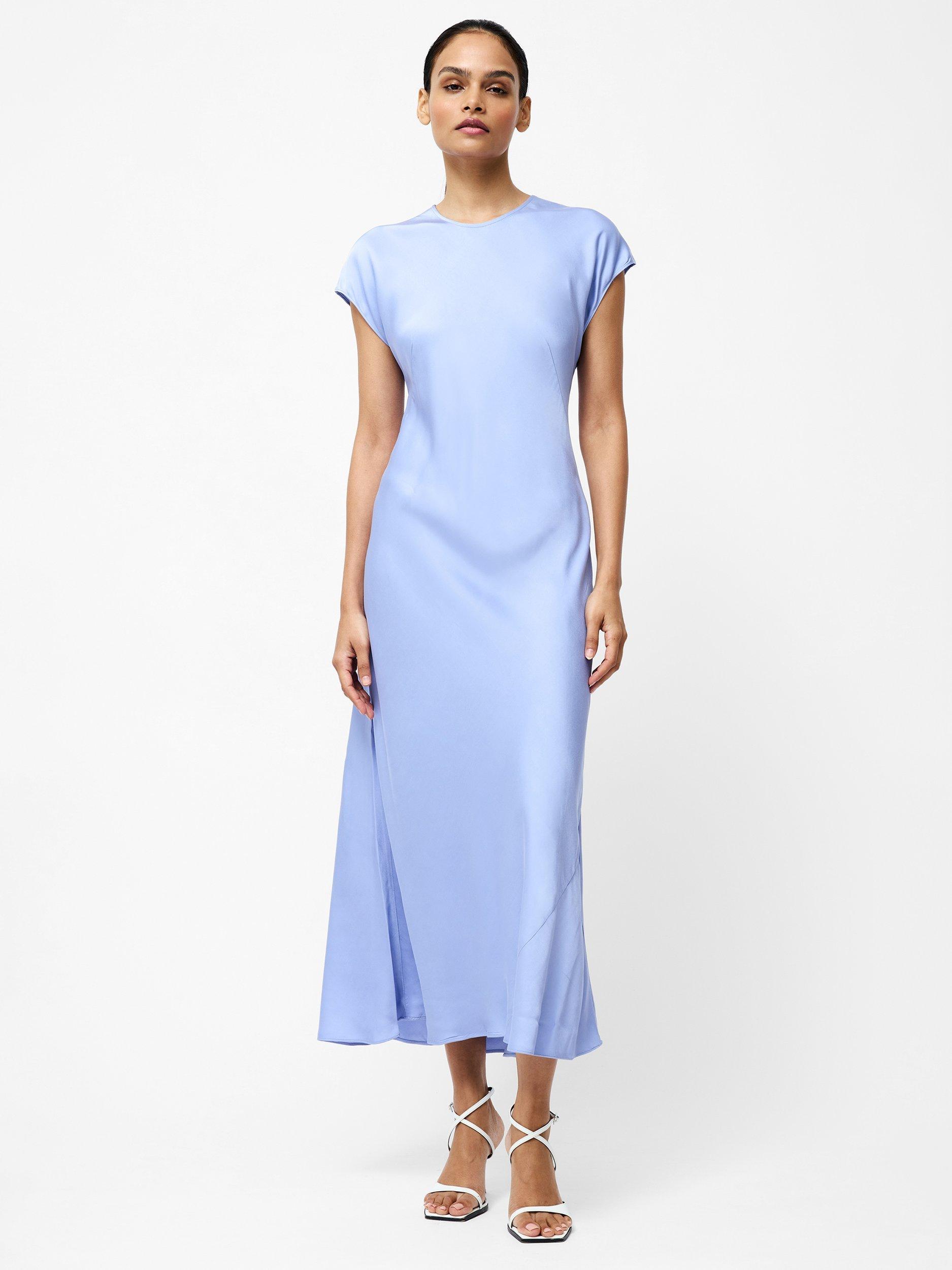 Product image 1 of 5, which shows French Connection Ennis Satin Column Maxi Dress, Pale Iris, XS