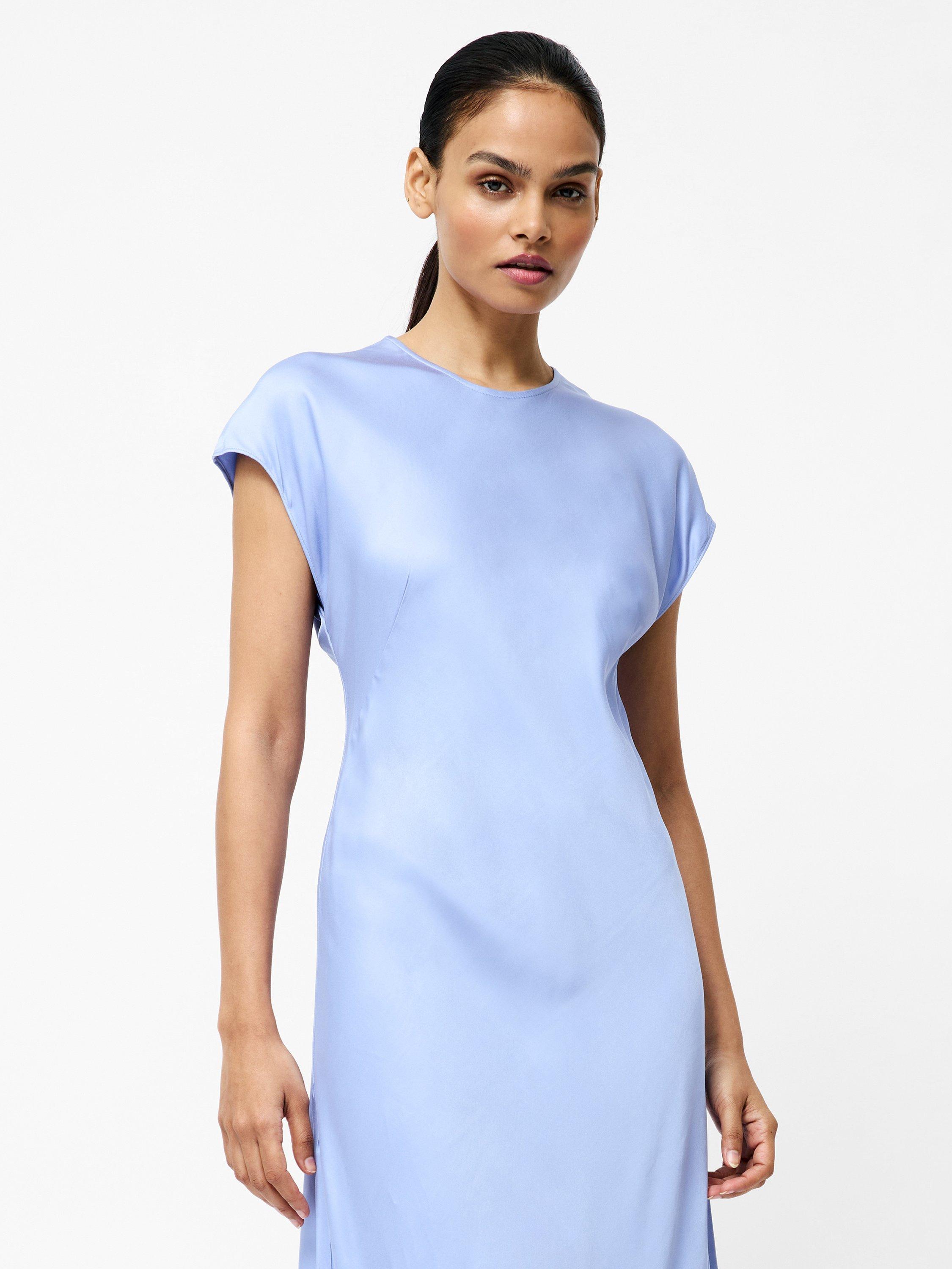 Product image 2 of 5, which shows French Connection Ennis Satin Column Maxi Dress, Pale Iris, XS