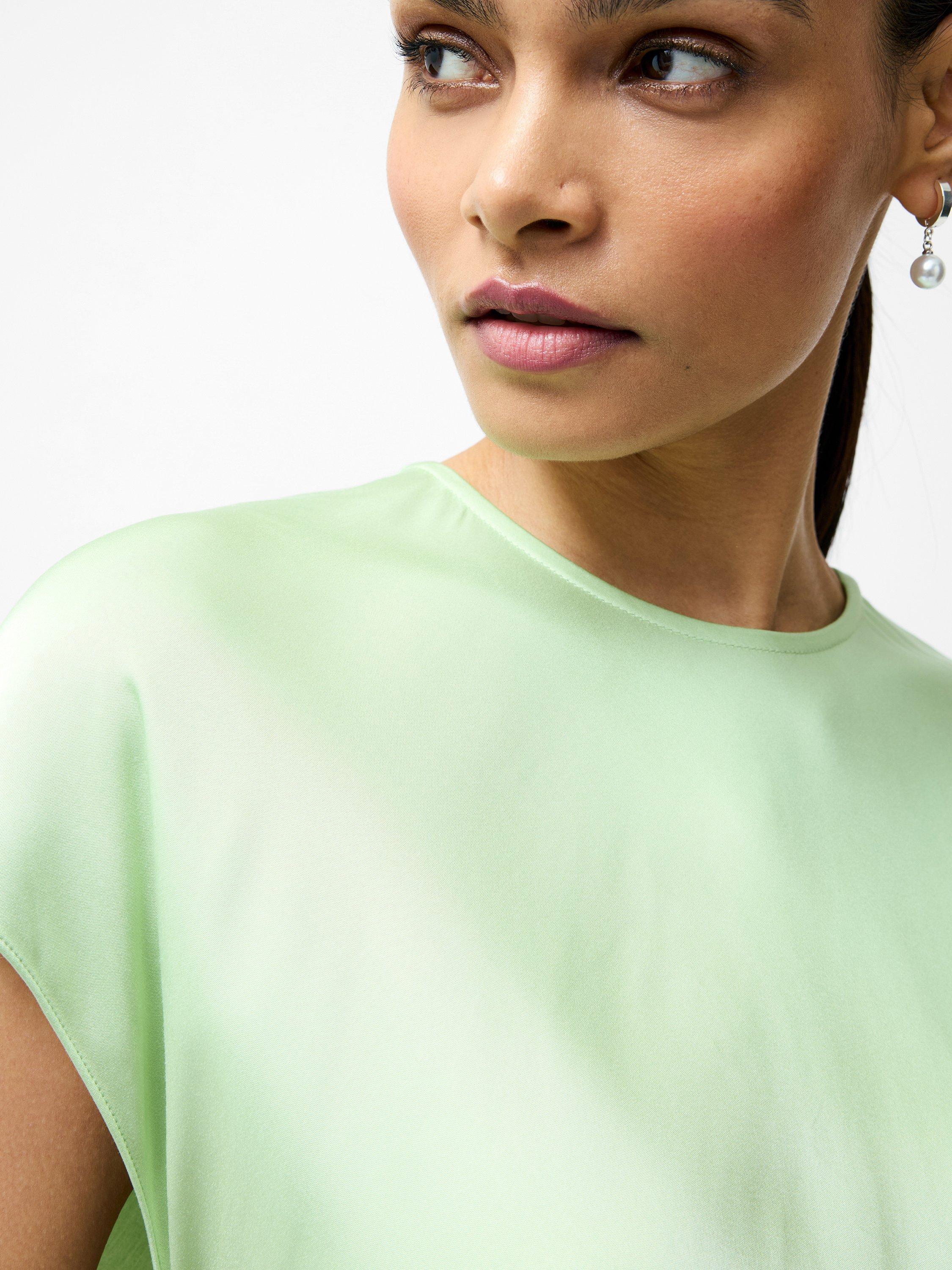 Product image 2 of 5, which shows French Connection Ennis Satin Column Maxi Dress, Apple Green, XS
