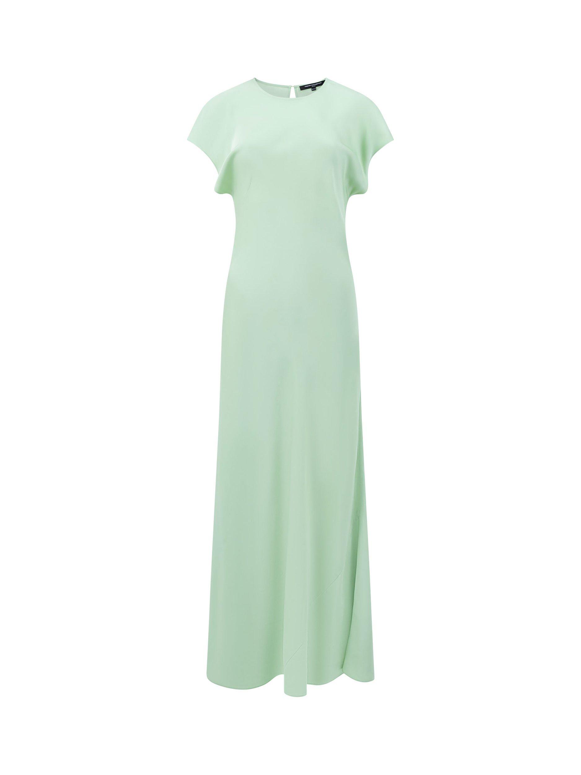 Product image 5 of 5, which shows French Connection Ennis Satin Column Maxi Dress, Apple Green, XS
