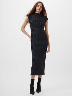 French Connection Moira Pleated Midi Dress, Navy, Navy