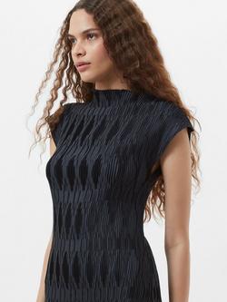 French Connection Moira Pleated Midi Dress, Navy - view 2, Navy