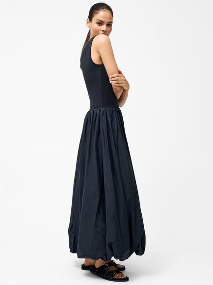 French Connection Phoebe Bubble Hem Midi Dress, Black - view 2, Black