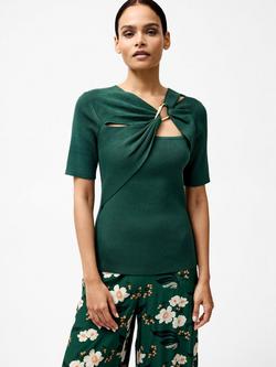 French Connection Jayna Trim Top, Jade Green, Jade Green