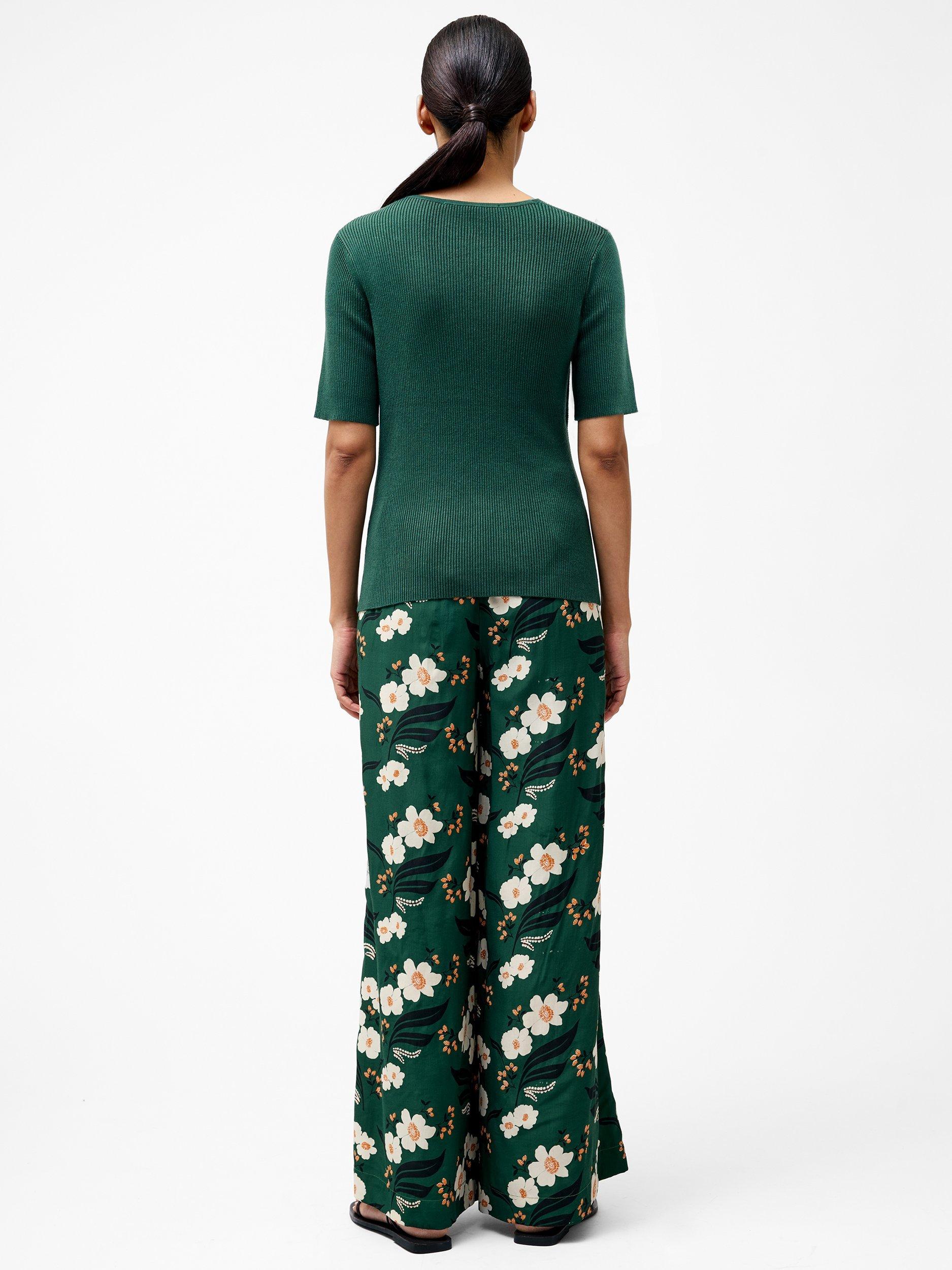 Product image 4 of 5, which shows French Connection Jayna Trim Top, Jade Green, S