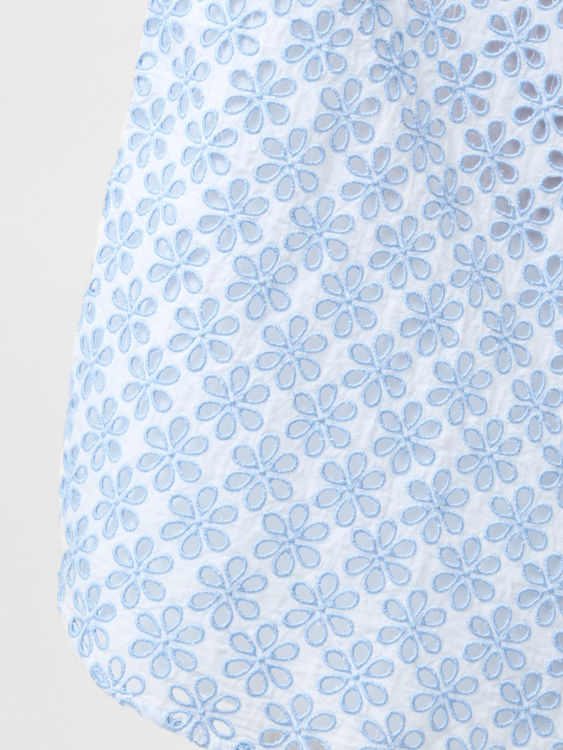 Product image 3 of 5, which shows French Connection Galina Floral Cutwork Shirt, Sky Blue, S