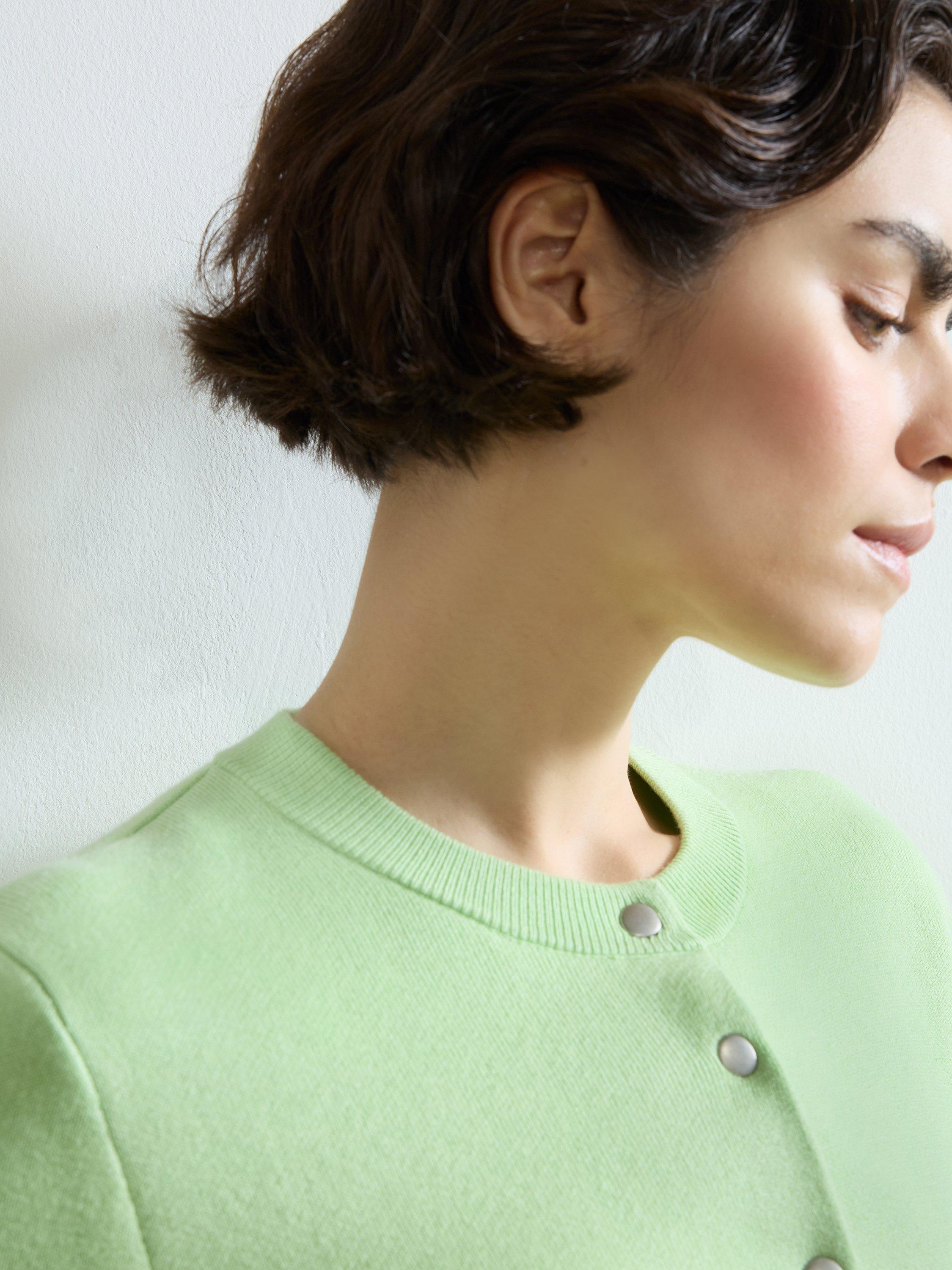 Product image 3 of 5, which shows French Connection Nyrobi Long Sleeve Cardigan, Apple Green, M