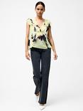French Connection Natalie Eminia Chiffon Ruffle Top, Light Lime Green