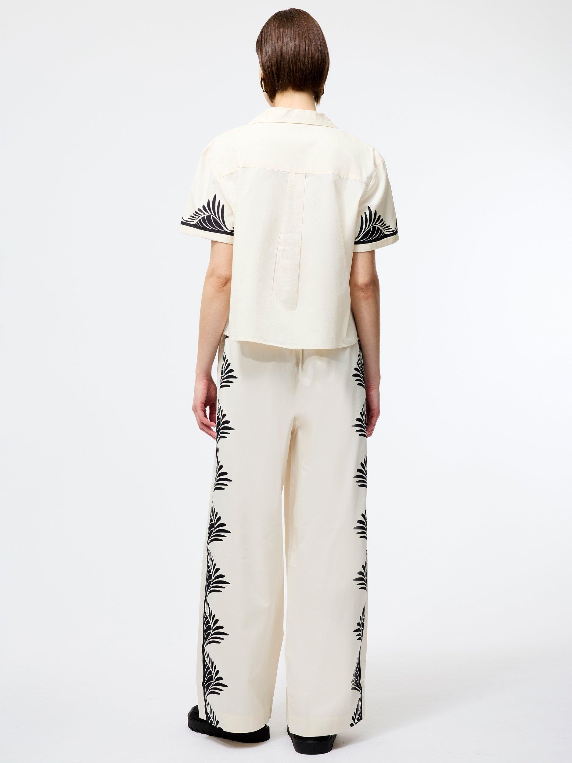 Product image 4 of 5, which shows French Connection Nola Cotton Placement Print Shirt, White/Multi, XS