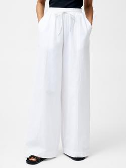 French Connection Clare Linen Blend Wide Leg Trousers - view 2, Linen White