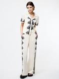 French Connection Nola Alexis Printed Trousers, Cream/Black