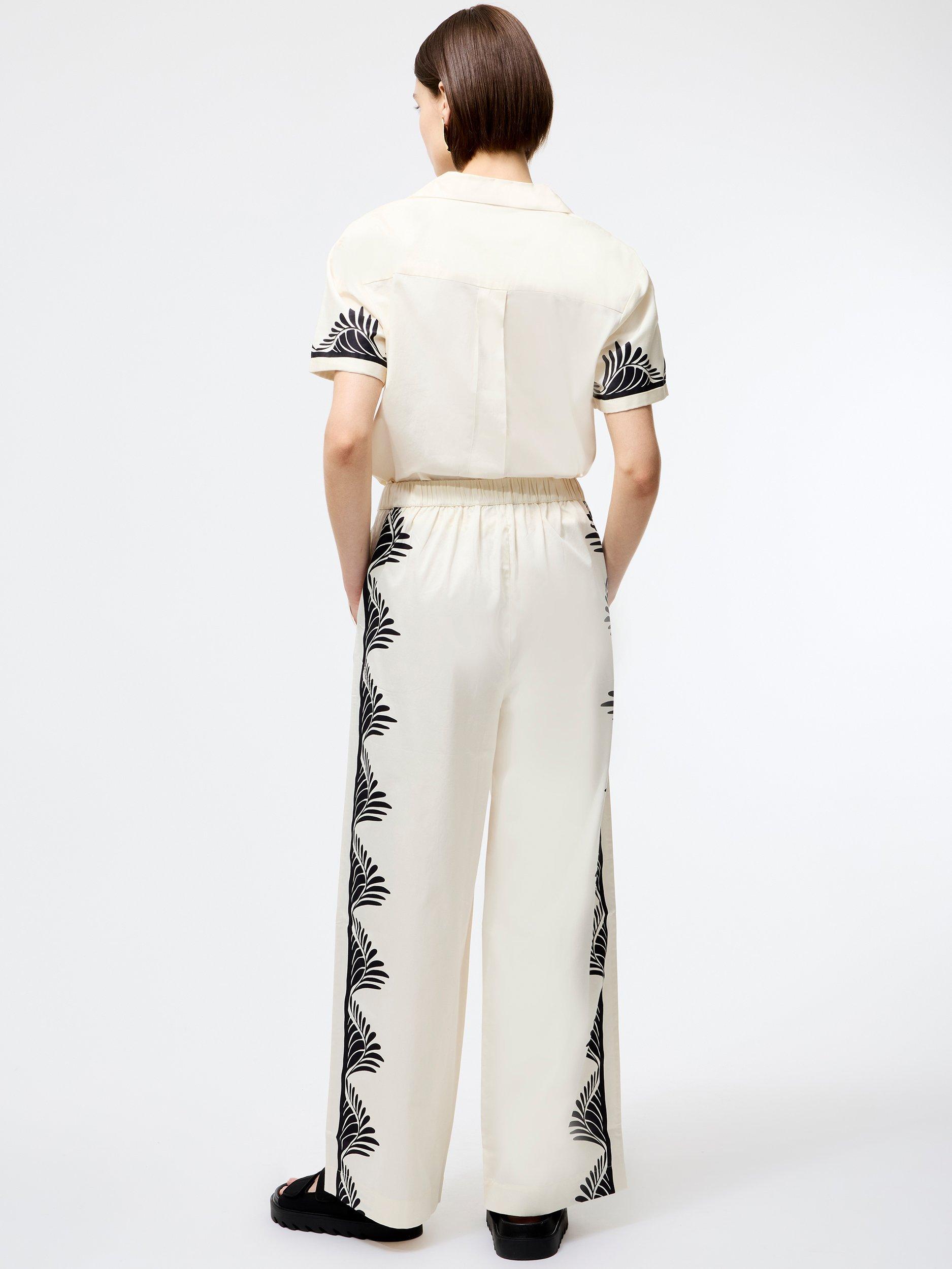 Product image 4 of 5, which shows French Connection Nola Alexis Printed Trousers, Cream/Black, M