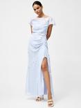 French Connection Ariana Floral Applique Maxi Dress, Light Blue