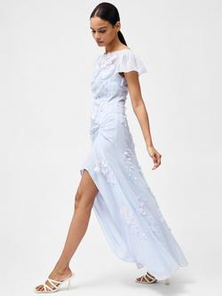 French Connection Ariana Floral Applique Maxi Dress, Light Blue - view 2, Light Blue