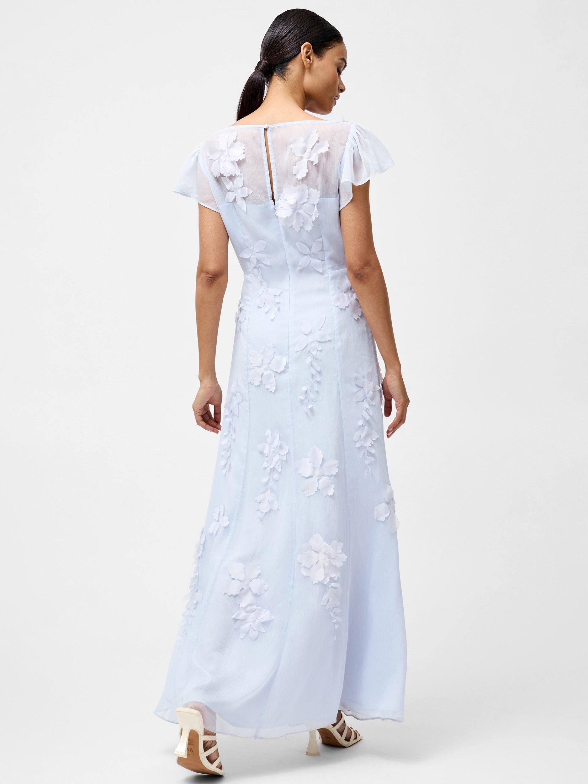 Product image 4 of 5, which shows French Connection Ariana Floral Applique Maxi Dress, Light Blue, 6