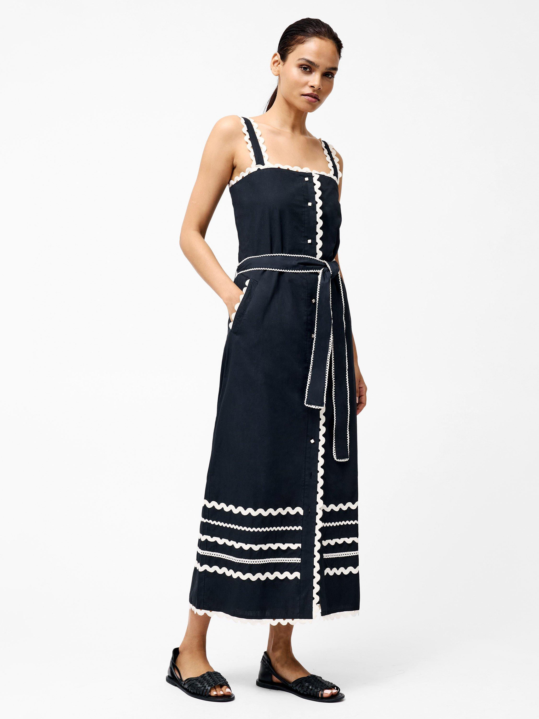 Product image 1 of 2, which shows French Connection Cambria Ric Rac Dress, Black, 8