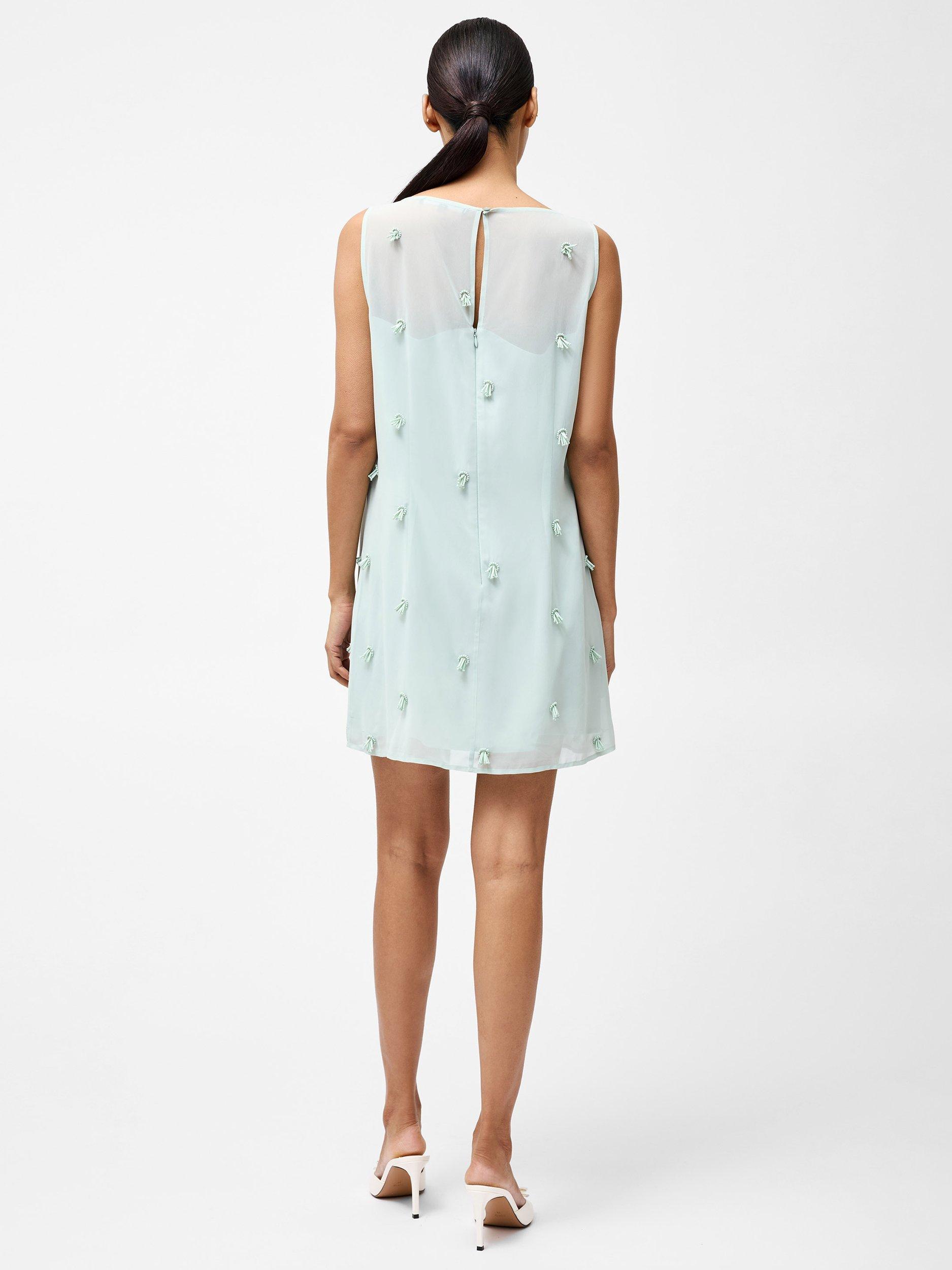 Product image 4 of 5, which shows French Connection Cameron Embellished Mini Dress, Sea Mist Green, 6