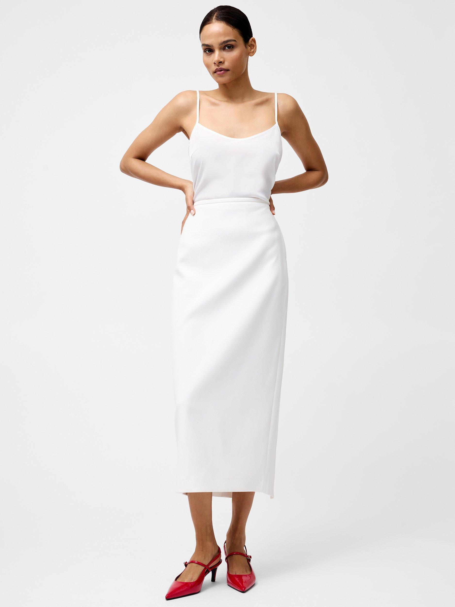 Product image 2 of 5, which shows French Connection Cannes Twill Maxi Skirt, Summer White, 6