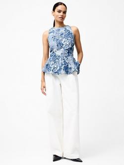 French Connection Charlotte Floral Jacquard Top, Light Wash - view 2, Light Wash