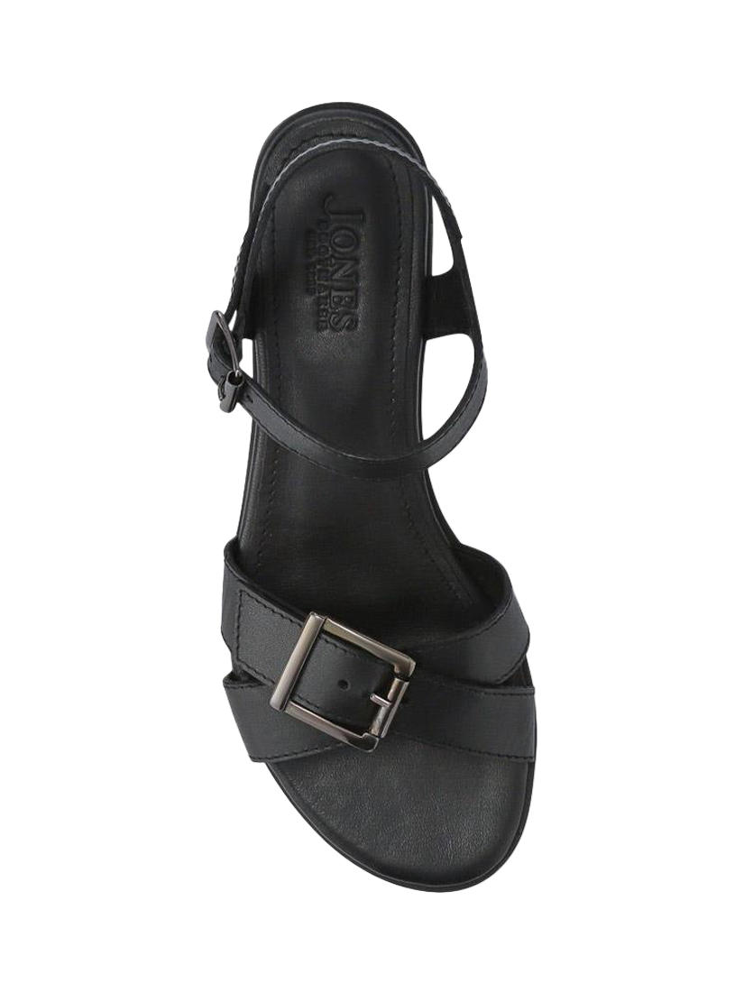 Product image 4 of 5, which shows Jones Bootmaker Hythe Leather Block Heel Strappy Sandals, Black, 3
