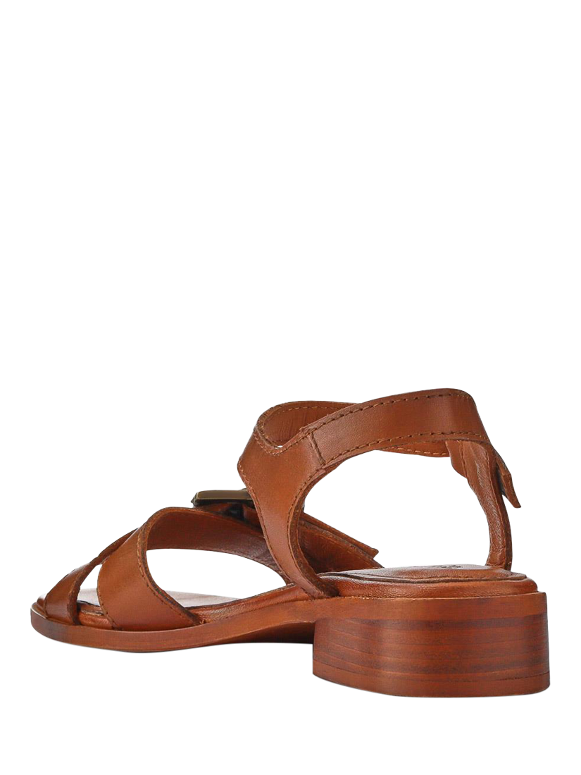 Product image 3 of 5, which shows Jones Bootmaker Hythe Leather Block Heel Strappy Sandals, Tan, 3