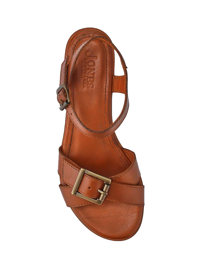 Product image 4 of 5, which shows Jones Bootmaker Hythe Leather Block Heel Strappy Sandals, Tan, 3