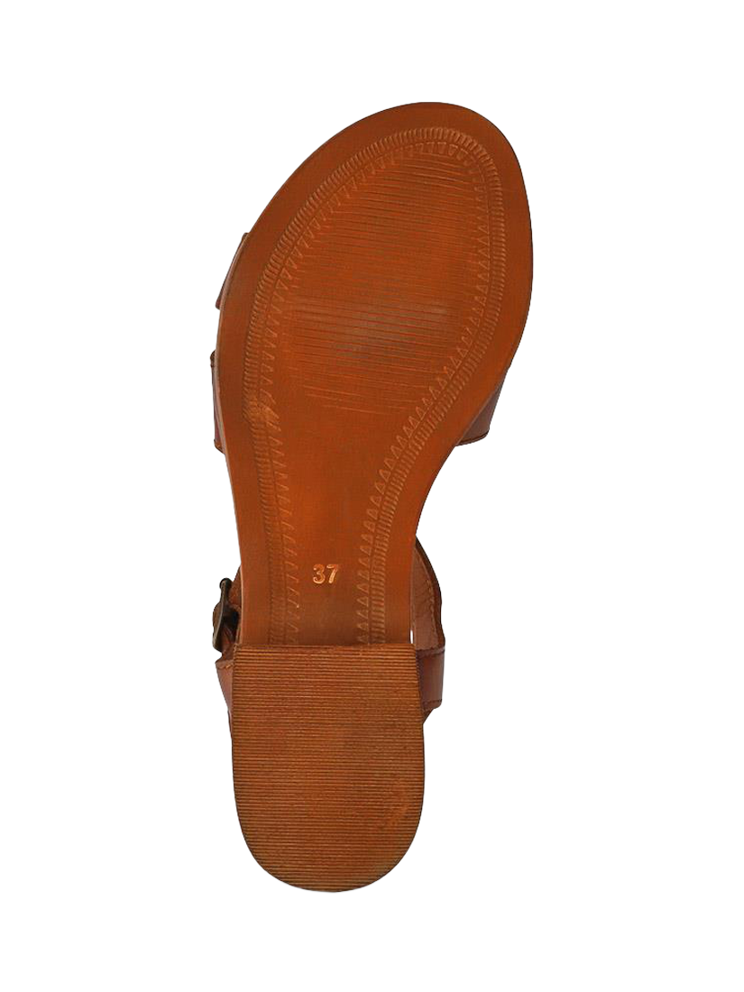 Product image 5 of 5, which shows Jones Bootmaker Hythe Leather Block Heel Strappy Sandals, Tan, 3