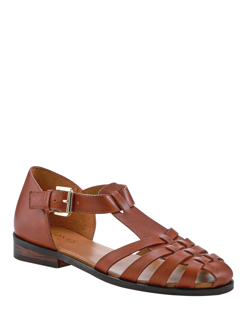 Product image 3 of 5, which shows Jones Bootmaker Inga Leather Fisherman Sandals, Tan, 3