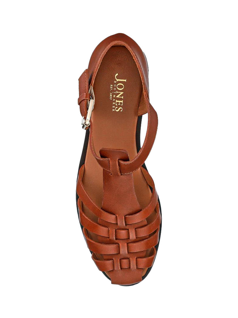 Product image 5 of 5, which shows Jones Bootmaker Inga Leather Fisherman Sandals, Tan, 3