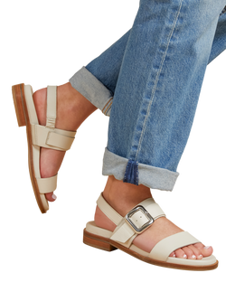 Jones Bootmaker Iyla Leather Strappy Sandals - view 2, Off White