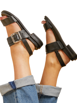 Jones Bootmaker Iyla Leather Strappy Sandals - view 2, Black