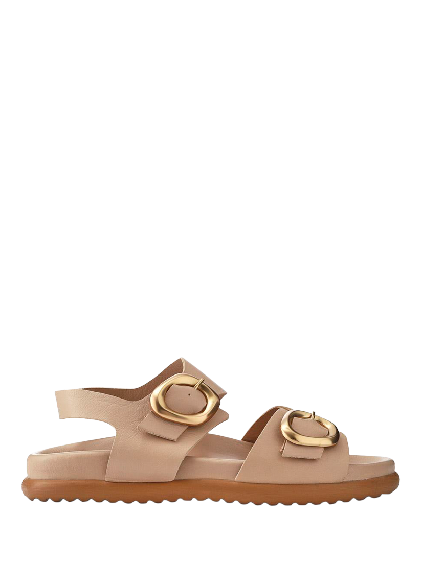 Product image 1 of 5, which shows Jones Bootmaker Juneau Leather Footbed Sandals, Taupe, 3