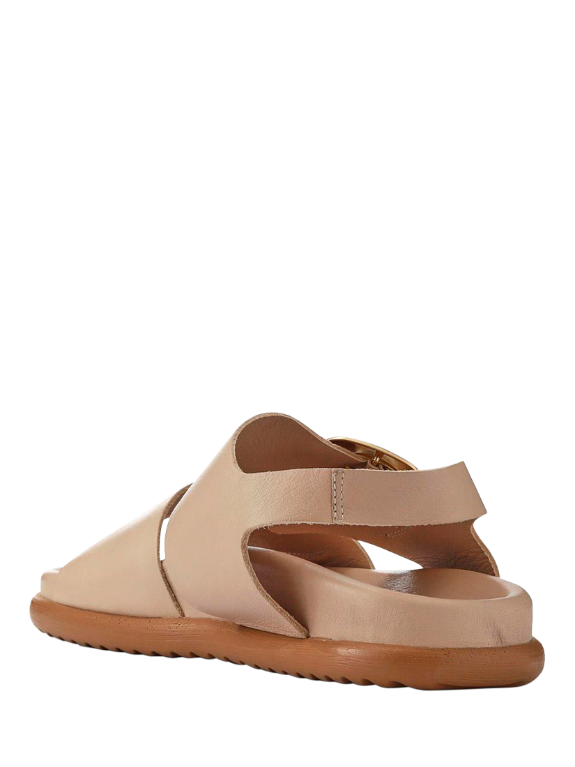 Product image 3 of 5, which shows Jones Bootmaker Juneau Leather Footbed Sandals, Taupe, 3