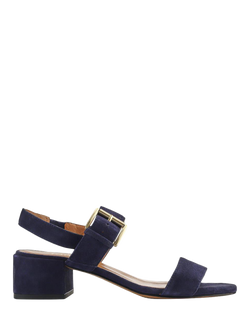 Jones Bootmaker Kassidy2 Block Heel Suede Slingback Sandals, Navy