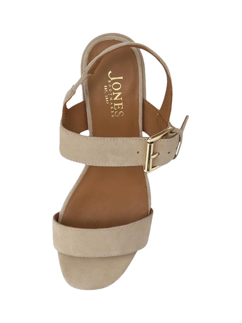 Product image 4 of 5, which shows Jones Bootmaker Kassidy2 Block Heel Suede Slingback Sandals, Sand, 3