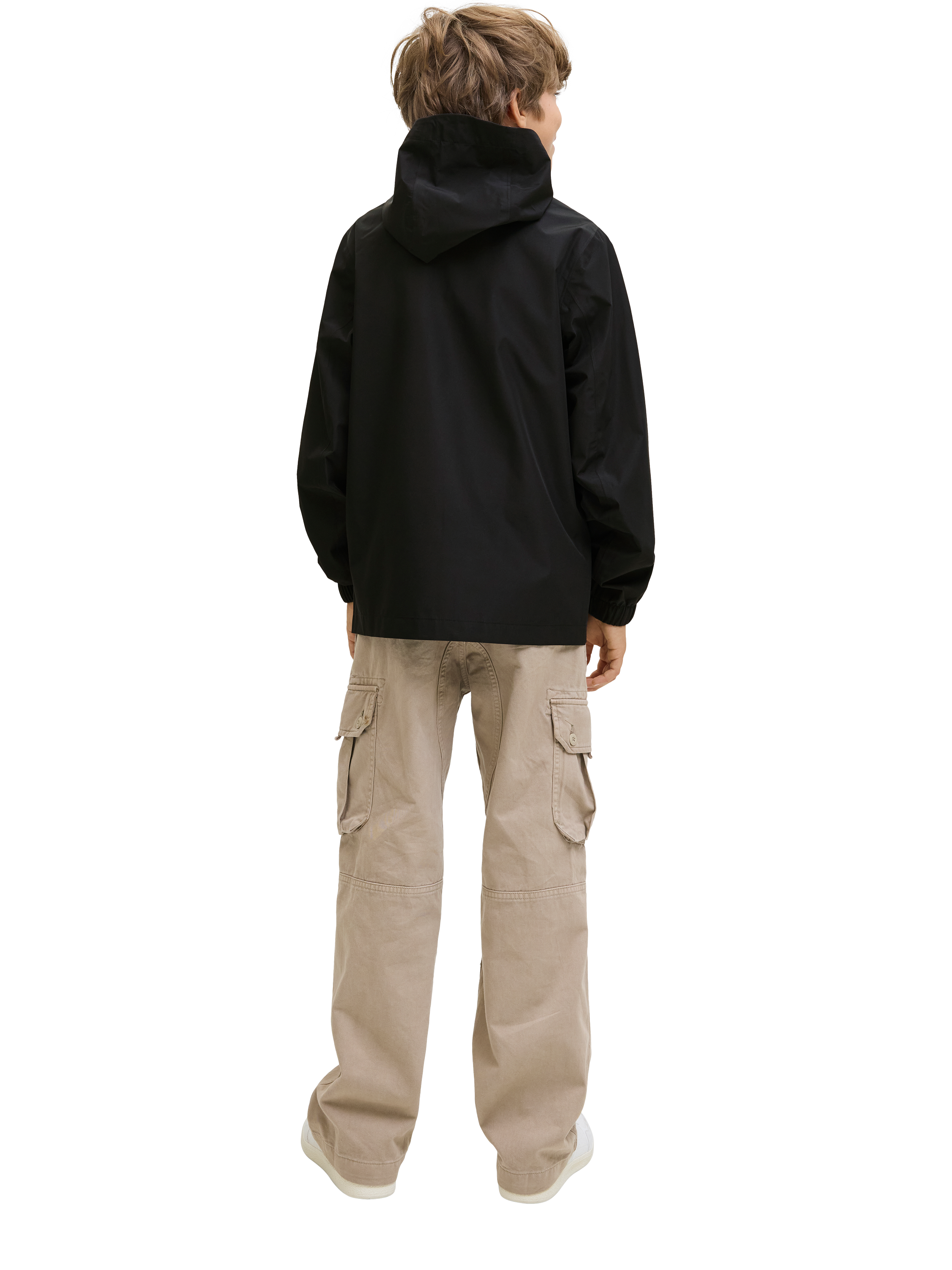 Product image 6 of 7, which shows Jack & Jones Kids' Flynn Rain Jacket, Black/Cheddar, 8 years