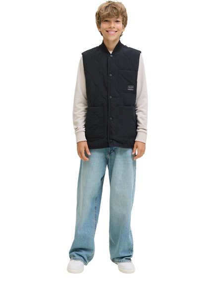Jack & Jones Kids' Quilted Hero Vest, Black, Black