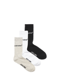Jack & Jones Kids' Cotton Blend Socks, Pack of 3, Black/White/Melange